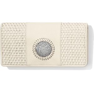 Brighton Talana Ivory Weaved Leather Long Slim Wallet
